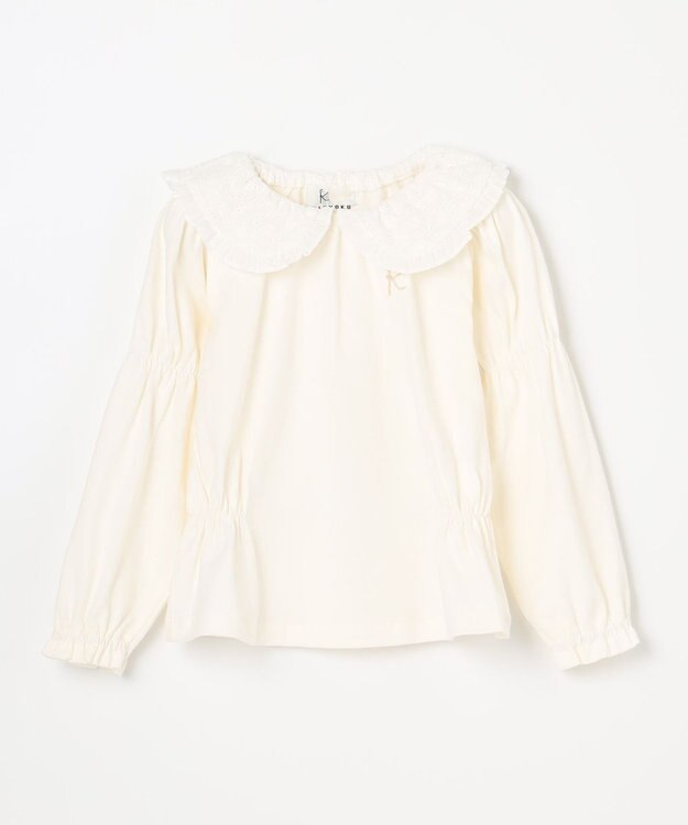 組曲 KIDS 【110-140cm】ビッグカラー ブラウス アイボリー系