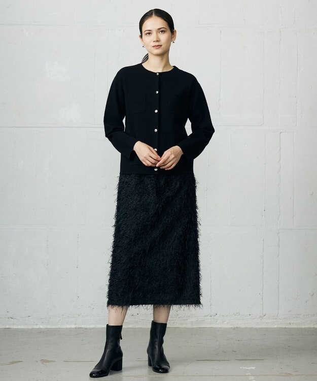 自由区 L 【カタログ掲載】フェザージャカード スカート ネイビー