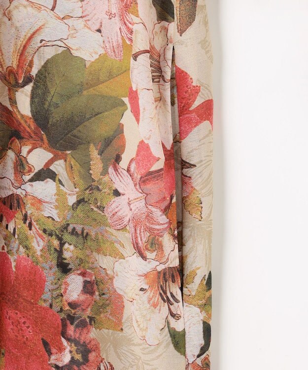 自由区 S ボタニカルプリント ワンピース ライトベージュ系