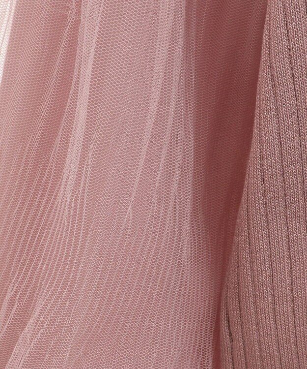 earth music&ecology マジョリカプリーツチュールニットプルオーバー Pink Beige