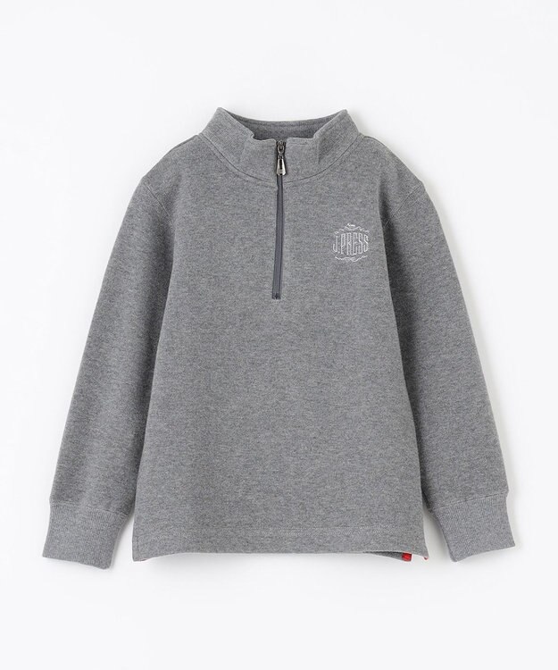 J.PRESS KIDS 【110-130cm】FRONT JIP ハーフジップトレーナー グレー系