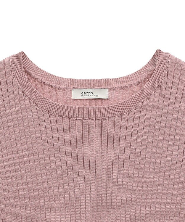 earth music&ecology マジョリカプリーツチュールニットプルオーバー Pink Beige