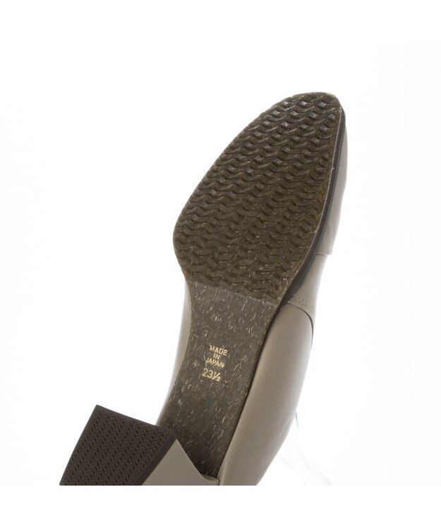 MODE ET JACOMO <D'ICI>アシンメトリーチャンキーヒールミュール ライトカーキ