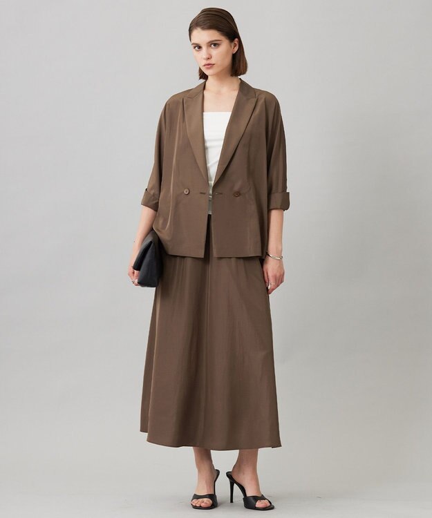 ICB L 【接触冷感・UVケア・速乾・洗える】カップ付きサテンキャミソール オフホワイト系