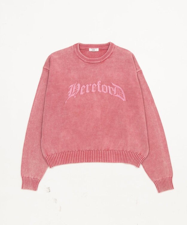WEGO ブリーチニットグラフィックプルオーバー ピンク