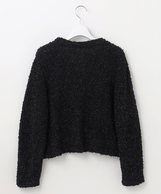 Feroux 【洗える】ミックスヤーンニット ジャケット ブラック系