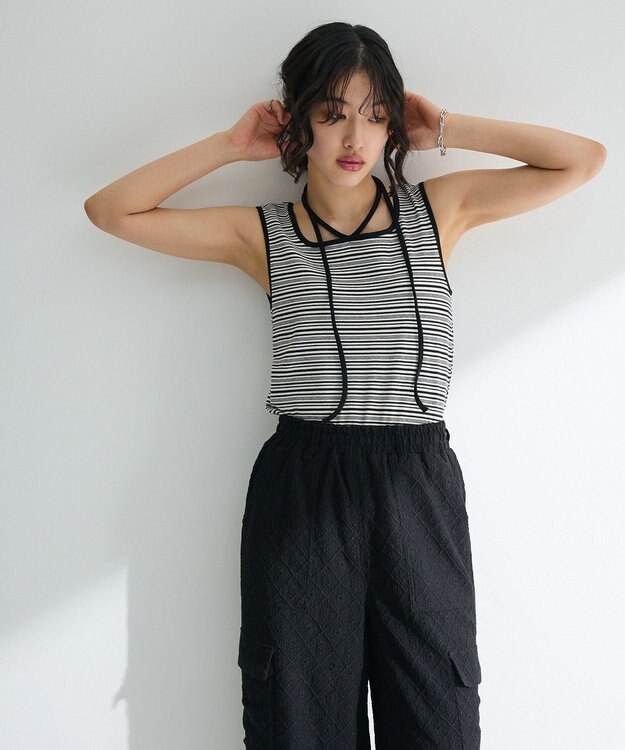 Green Parks チョーカー付きタンクトップ Border