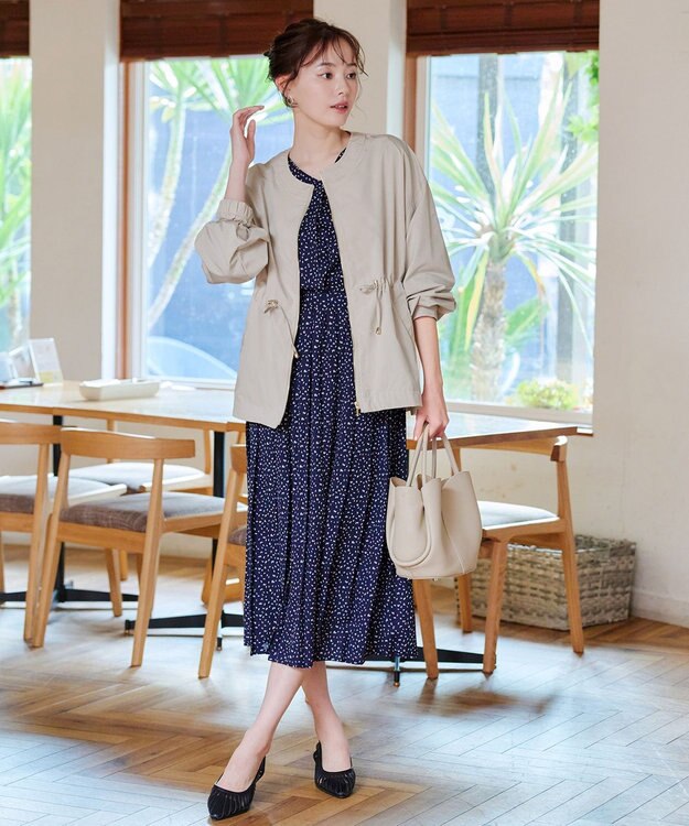 Tiaclasse 【新色追加・洗える】メモリーノーカラードロストブルゾン アイボリー