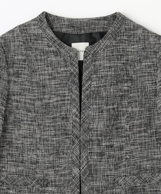 ANY L ツイードミックスジャケット ネイビー×オフ