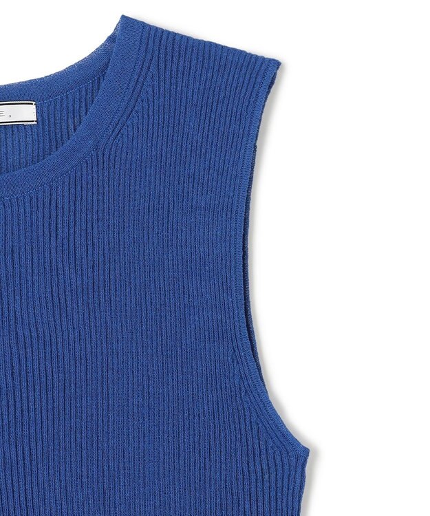 BEIGE， 【洗える】MILANO / リネン混シアーニットAラインワンピース Blue