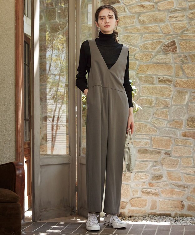 23区 【SLOW/一部店舗限定】シアーリブ タートルネックニット ブラック系