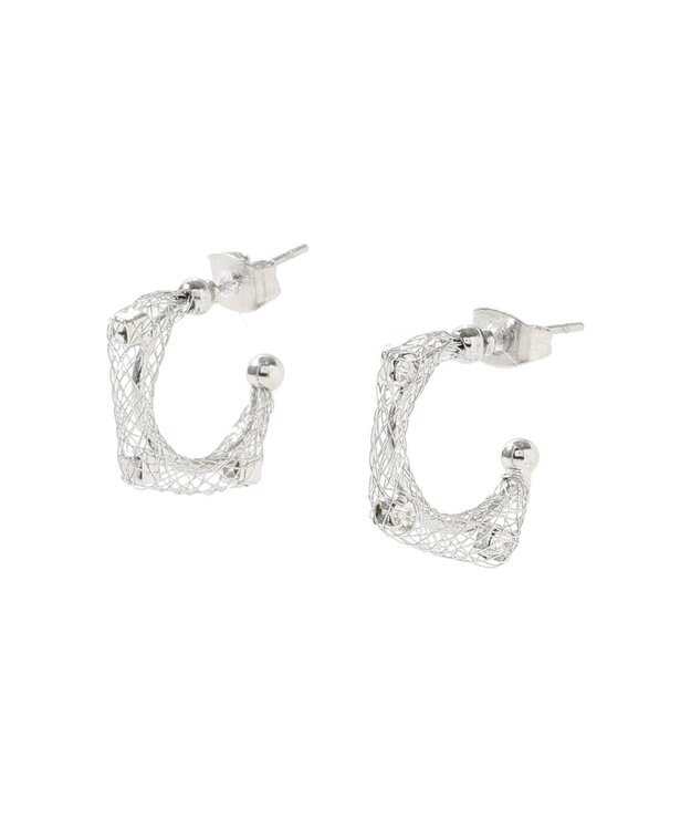 YECCA VECCA メッシュフープピアス Silver