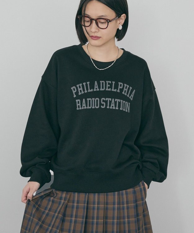 AMERICAN HOLIC カレッジロゴ裏起毛プルオーバー Black