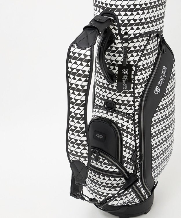 23区GOLF 【UNISEX】フラッグ総柄キャディバッグ　他と被らないデザイン ブラック系5