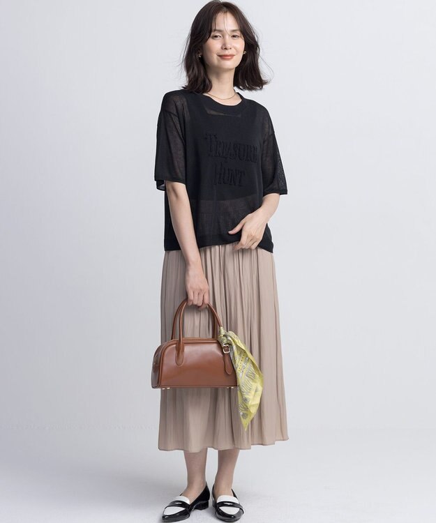 組曲 L 【WEB限定カラーあり】ギャザーライトデシン パンツ ベージュ系