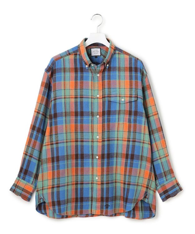 J.PRESS YORK STREET 【UNISEX】フランネルボタンダウン シャツ オレンジ系3