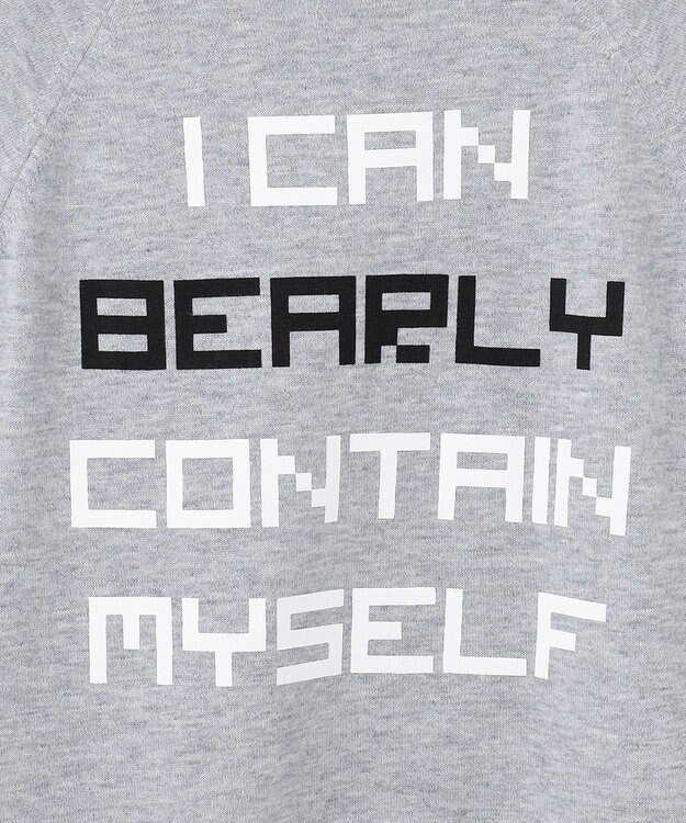 PW CIRCULUS 【MEN】【洗える】ベアスタンドモチーフ ラグランスリーブ クルーネック ニット ライトグレー系