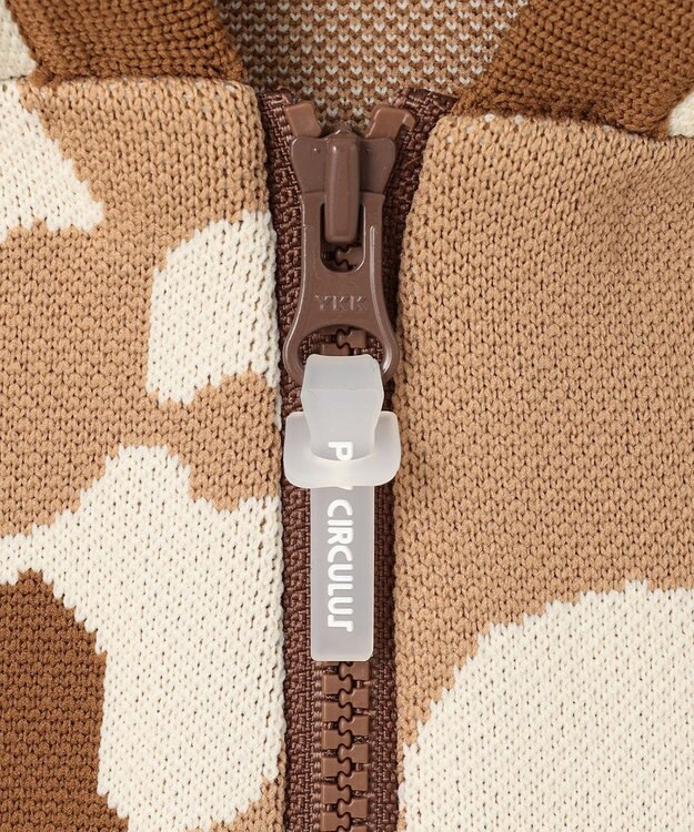 PW CIRCULUS 【WOMEN】ピント柄 ジップアップニットフーディ ベージュ系5