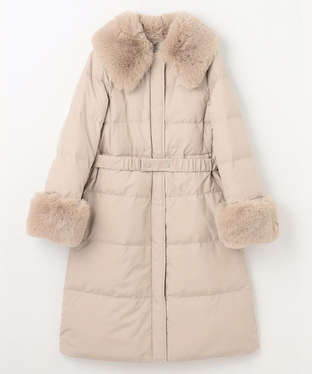 GRACE CONTINENTAL ファーパーツ付ロングダウン ベージュ