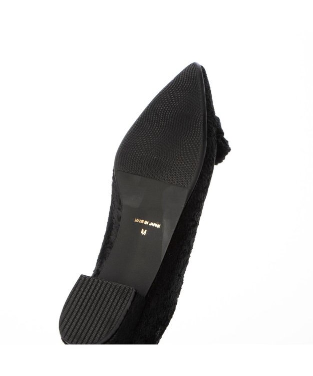 MODE ET JACOMO <carino>ベルベットリボンパンプス ブラック