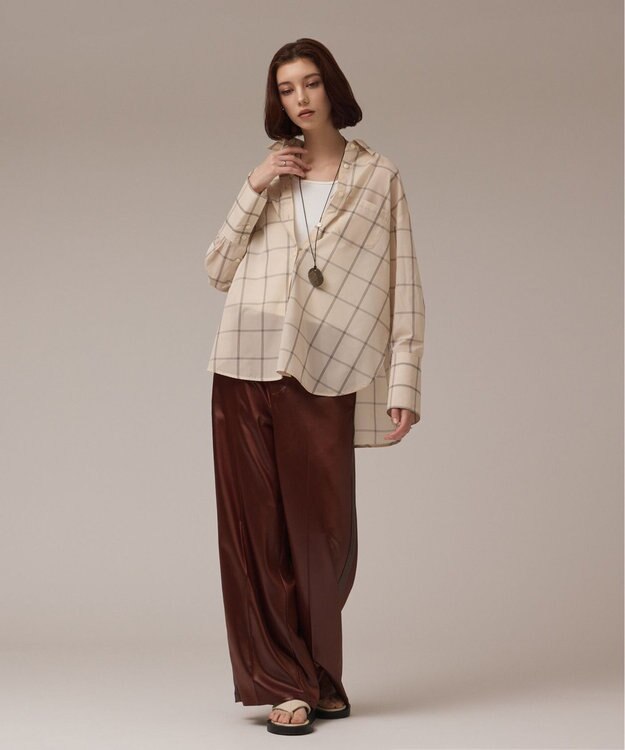 GRACE CONTINENTAL オーガン2WAYシャツ ベージュ