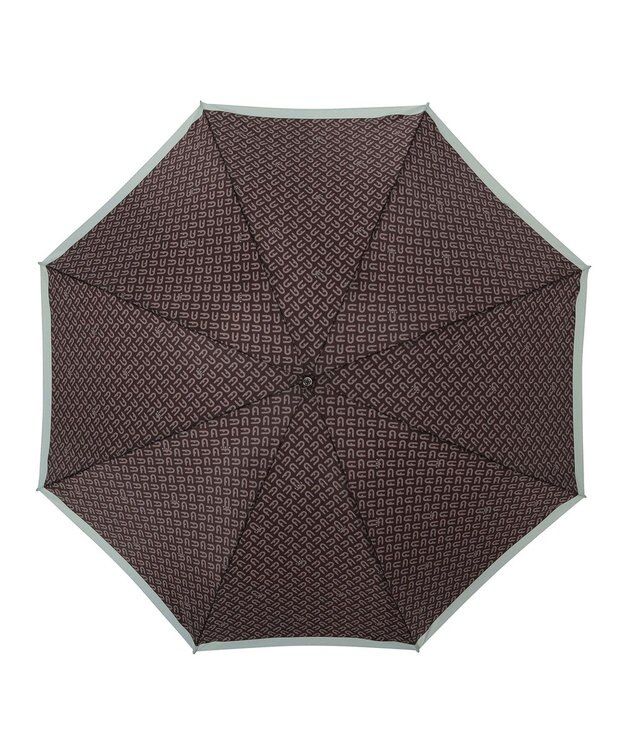 MOONBAT 【耐風】FURLA(フルラ) 折りたたみ傘 モノグラム 8本骨 大きめ55cm 日本製 ミントグリーン