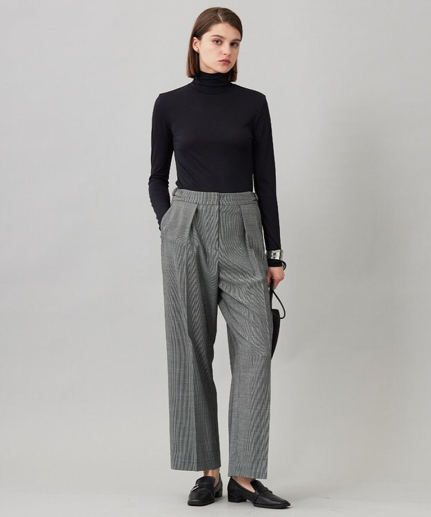 ICB 【UVカット・洗える】ウール2WAYストレッチ ワイドパンツ 無地柄系