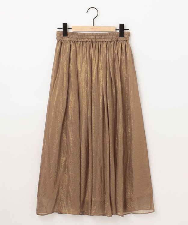 SHARE PARK LADIES 箔プリントフレアスカート ダークブラウン系