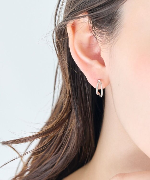 Phoebe 〈痛くないシリーズ/アレルギー対応〉ベーシックダブルフープライトフィットイヤリング　シルバー シルバー