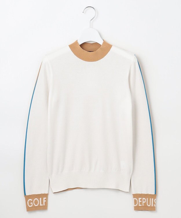 23区GOLF 【WOMEN】レーヨンストレッチカラーブロックニット ホワイト系