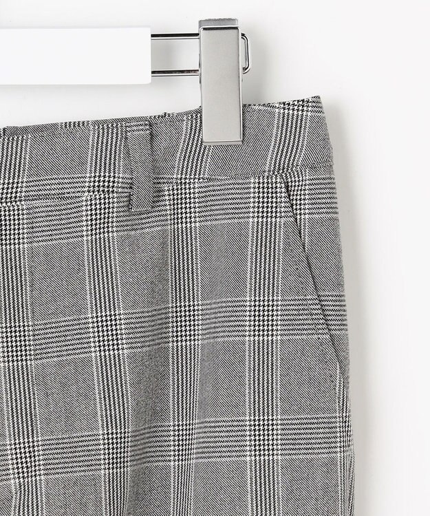 J.PRESS LADIES L アルガンシルク チェック テーパード パンツ ライトグレーチェック系