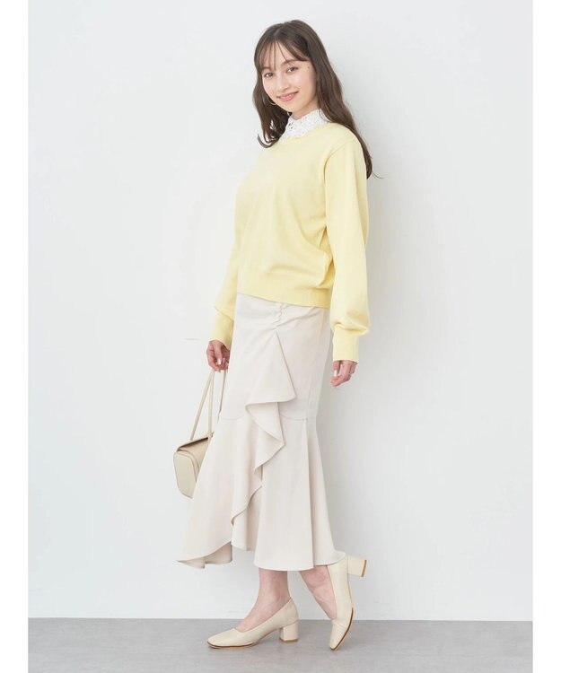 earth music&ecology 切り替えラッフルスカート Ivory