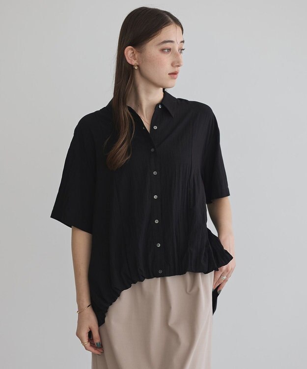 YECCA VECCA 【接触冷感】裾バルーン切替デザインヘムシャツ Khaki