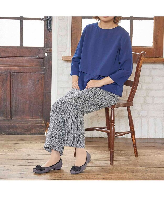 Riz raffinee <Riz raffinee>グログランリボンバレエパンプス グレースエード