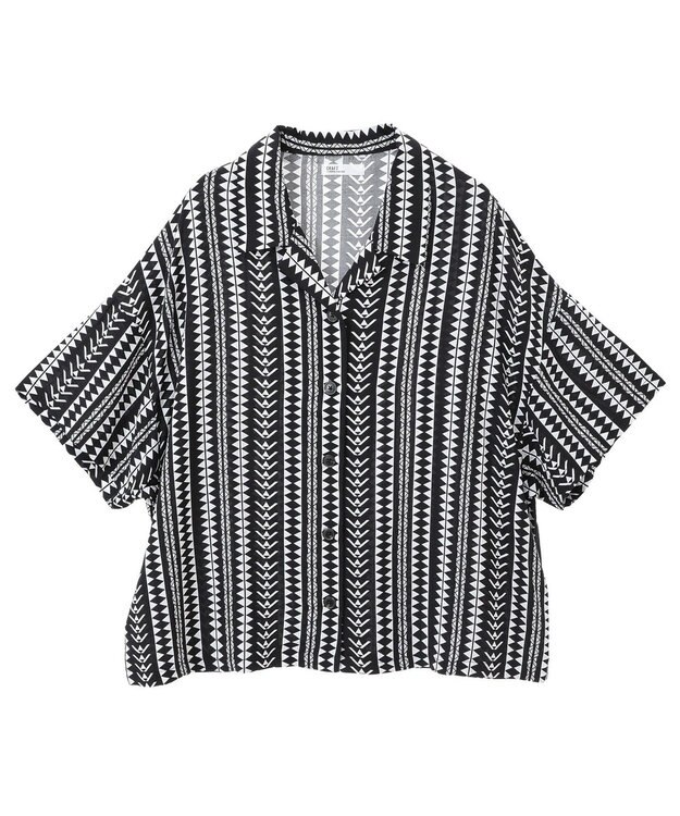 CRAFT STANDARD BOUTIQUE レーヨン総柄シャツ Stripe