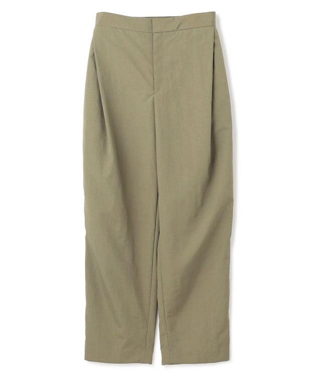 BEIGE， 【洗える】CROCUS / カービーシルエットタックパンツ Khaki