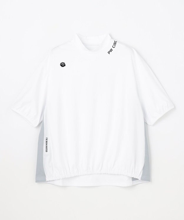 PW CIRCULUS 【WOMEN】パフスリーブメッシュコンビ モックネックT ゴルフウェア レディース ホワイト系