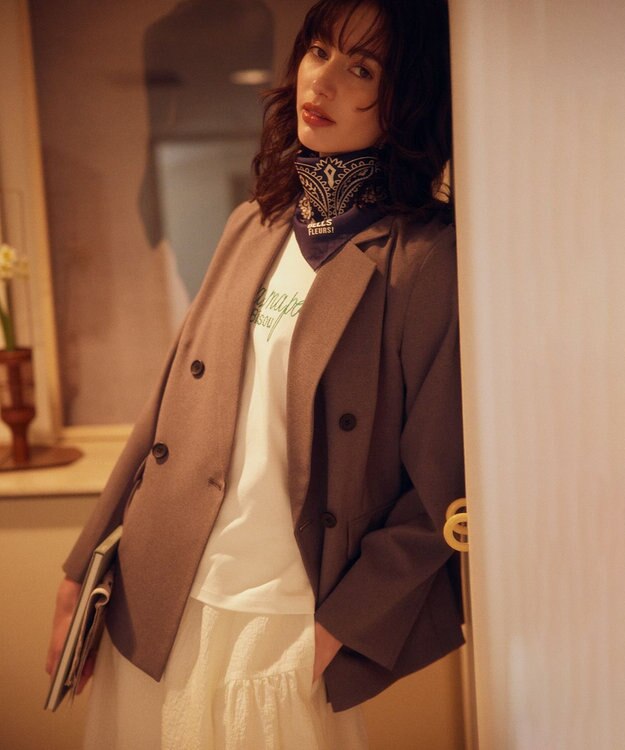 組曲 【WEB限定】シアージャカード スカート ホワイト系