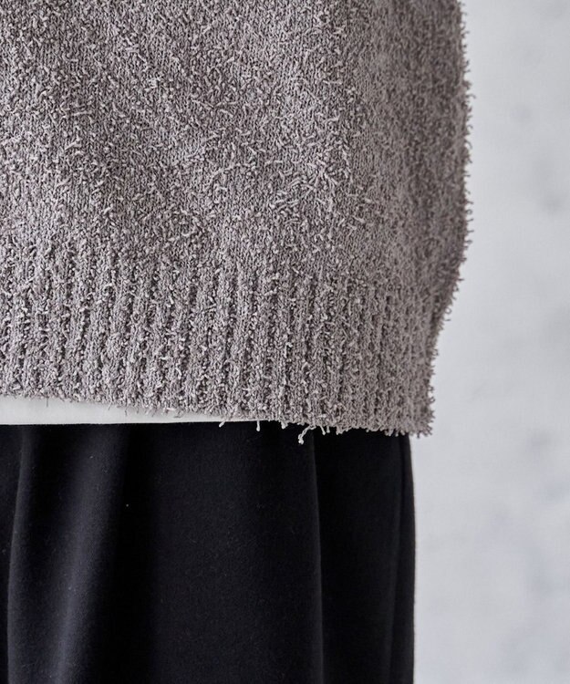 WEGO ツイストブークレカーディガン グレー