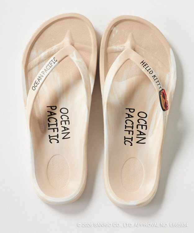 OP／FILA 【Ocean Pacific×ハローキティ】ビーチサンダル ベージュ