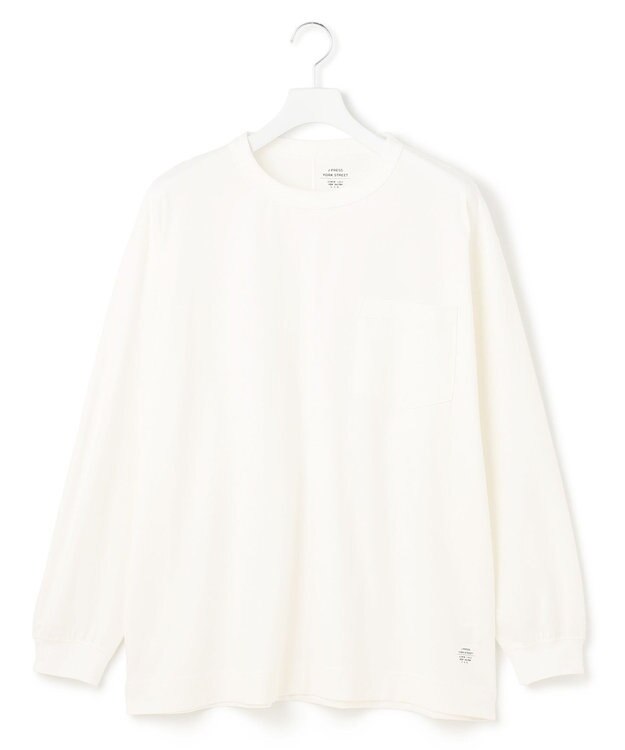 J.PRESS YORK STREET 【UNISEX】ポケット付き ロングスリーブTシャツ ホワイト系