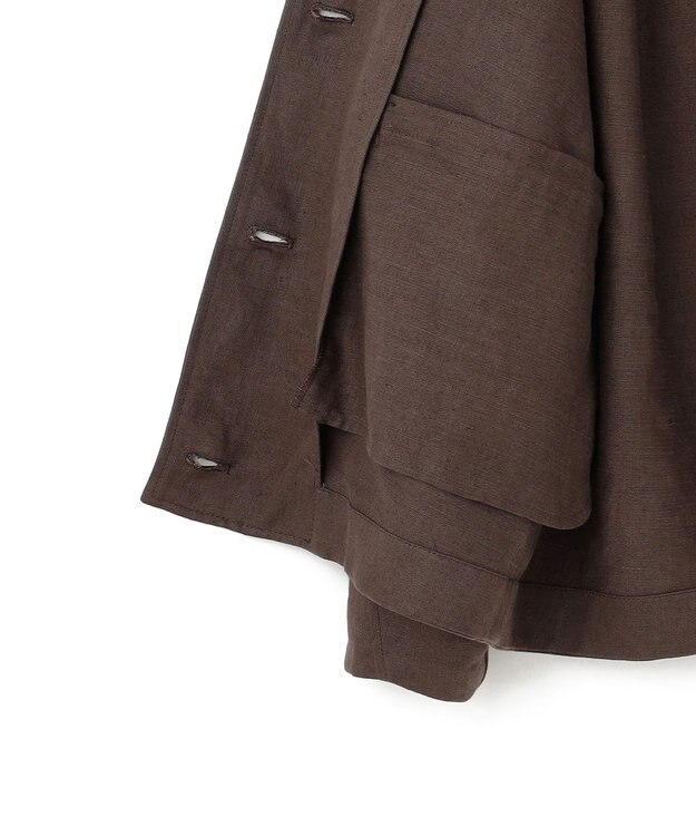 BEIGE， 【VERY 5月号掲載】CRINUM / オーバーサイズリネンジャケット Dark Brown