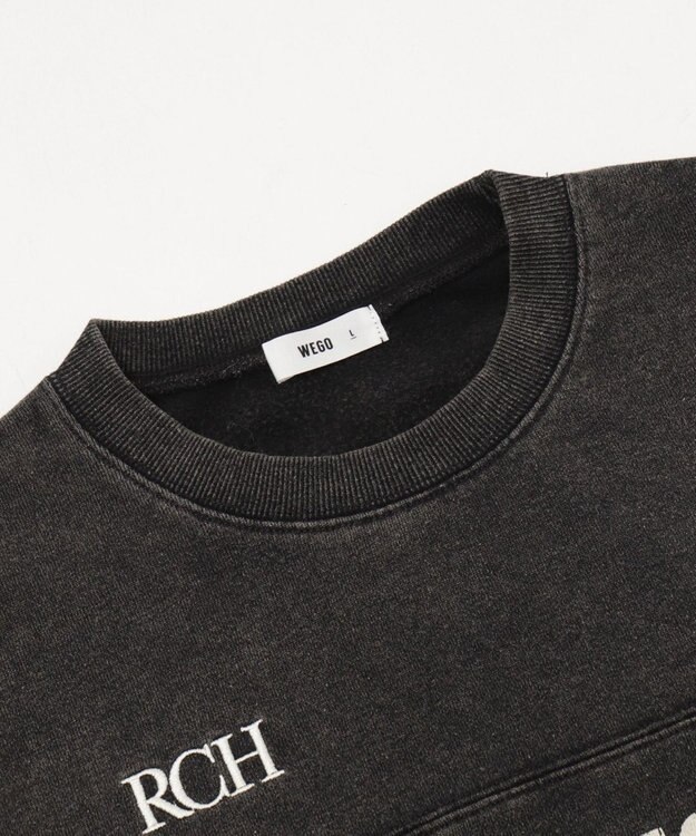 WEGO 【ユニセックス着用ITEM】ケミカルウォッシュナンバリングプルオーバー ブラックその他