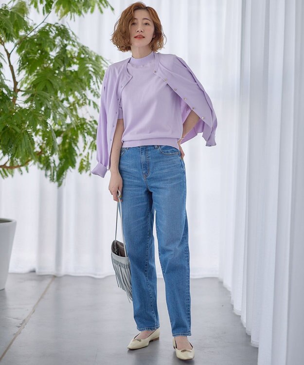 23区 【Oggi4月号掲載/洗える】プレミアムビオコットン カーディガン ライラック系