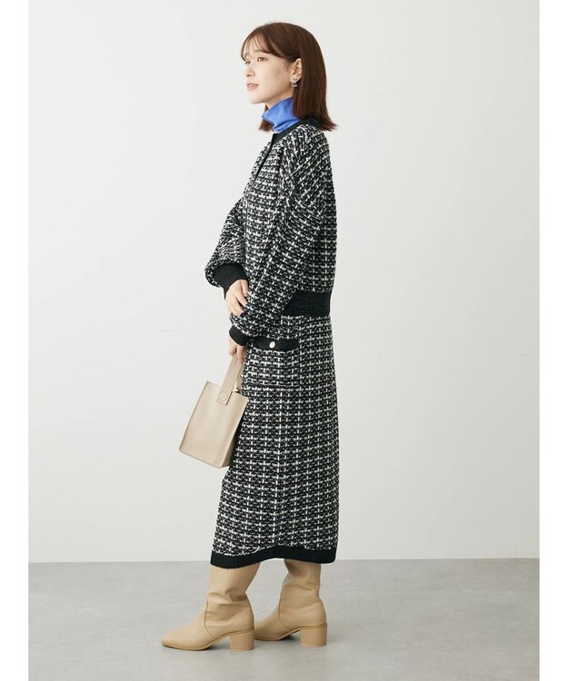 Green Parks ・ｆｕｒｒｙ　ｒａｔｅ　ツィードラメニットスカート Black