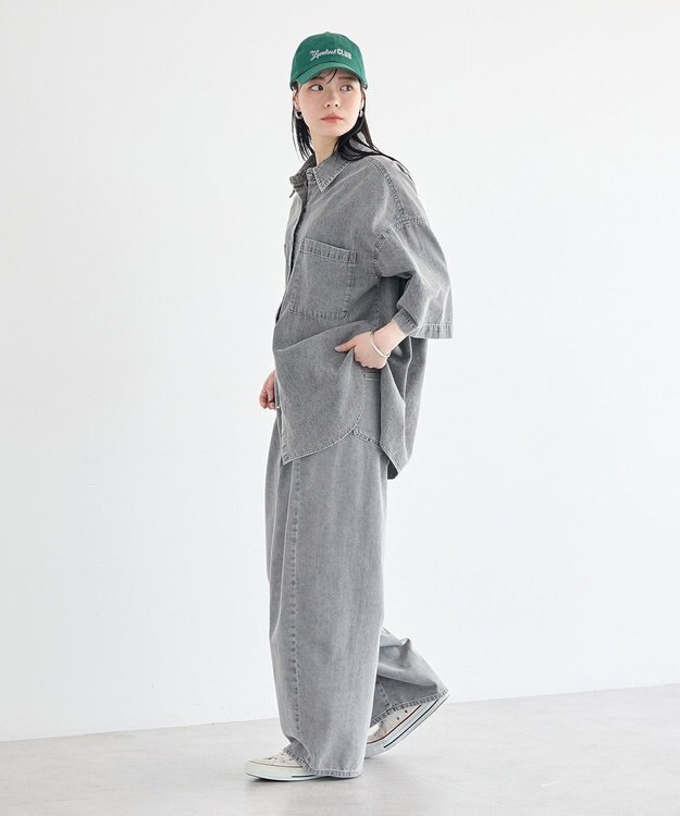 earth music&ecology タックバルーンデニム Black