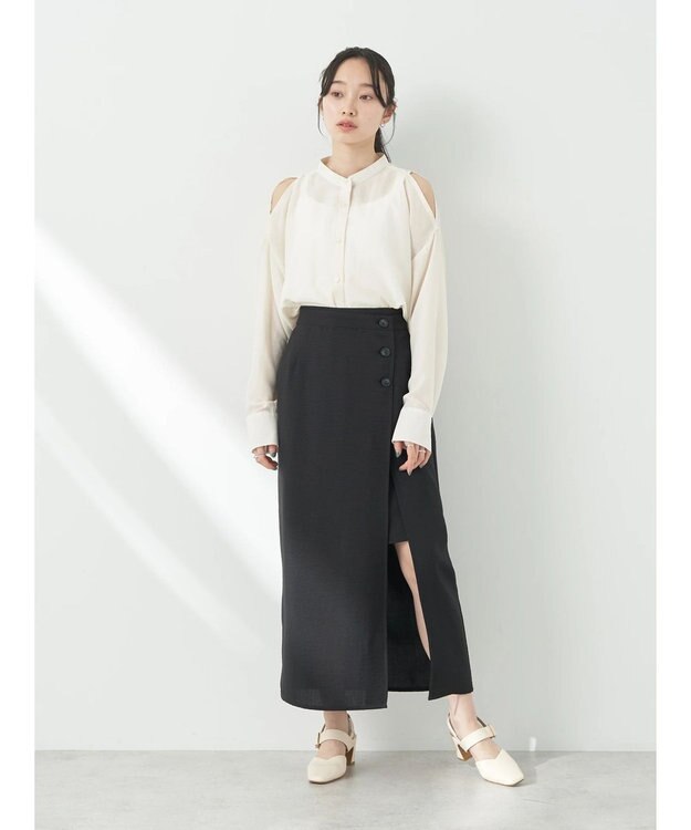 earth music&ecology ショルダースリットシャツ Off White