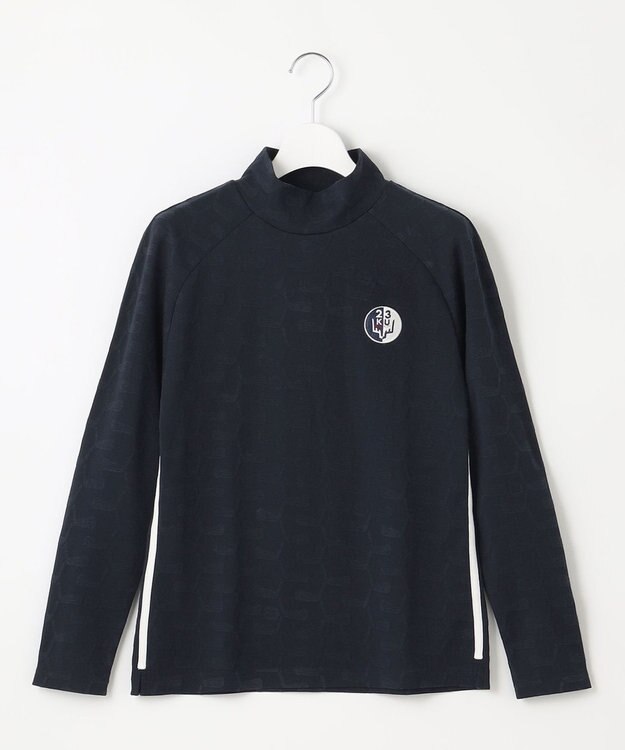 23区GOLF 【WOMEN】クラブジャガード柄 モックネックシャツ ネイビー系