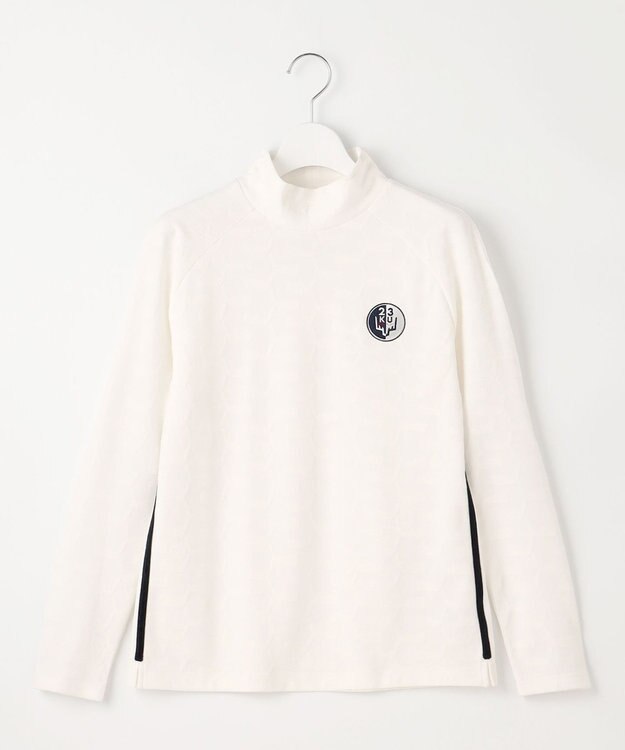 23区GOLF 【WOMEN】クラブジャガード柄 モックネックシャツ ホワイト系