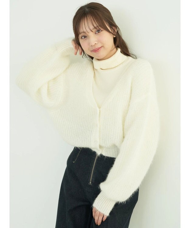 earth music&ecology ねこ毛ライク２ｗａｙボレロ Ivory